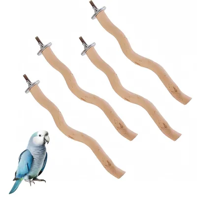 ZooVenture Perchas de madera para loros (4 piezas)