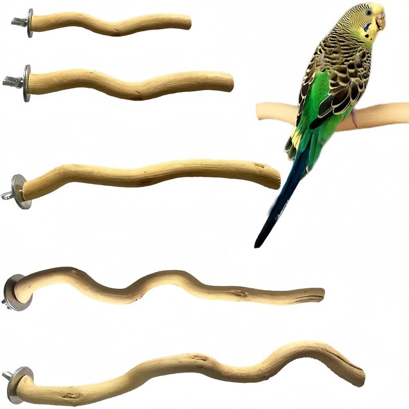 ZooVenture Perchoirs en bois naturels pour oiseaux 5 PCS
