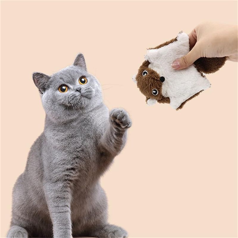 IntiMeg Jouet sonore en forme d'écureuil volant pour chat
