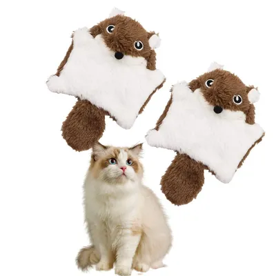 IntiMeg Jouet sonore en forme d'écureuil volant pour chat