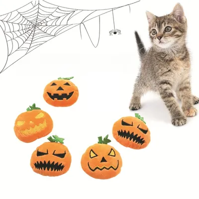 IntiMeg Peluche citrouille d'Halloween pour chat