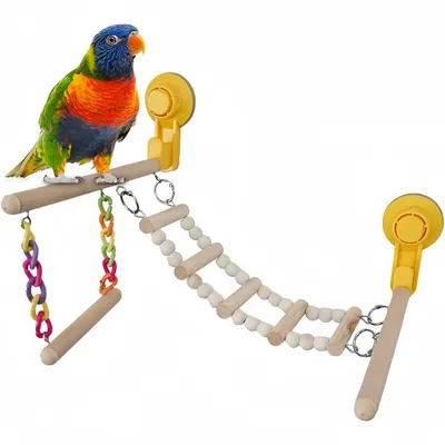 ZooVenture Percha de madera para pájaros y plataforma para trepar