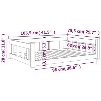 vidaXL lit pour chien Bois de pin massif