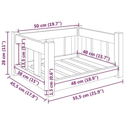 vidaXL lit pour chien Bois de pin massif