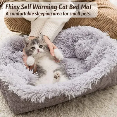 UAMLY Tapis-lit 2 en 1 doux et lavable pour chat