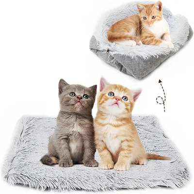 UAMLY Tapis-lit 2 en 1 doux et lavable pour chat