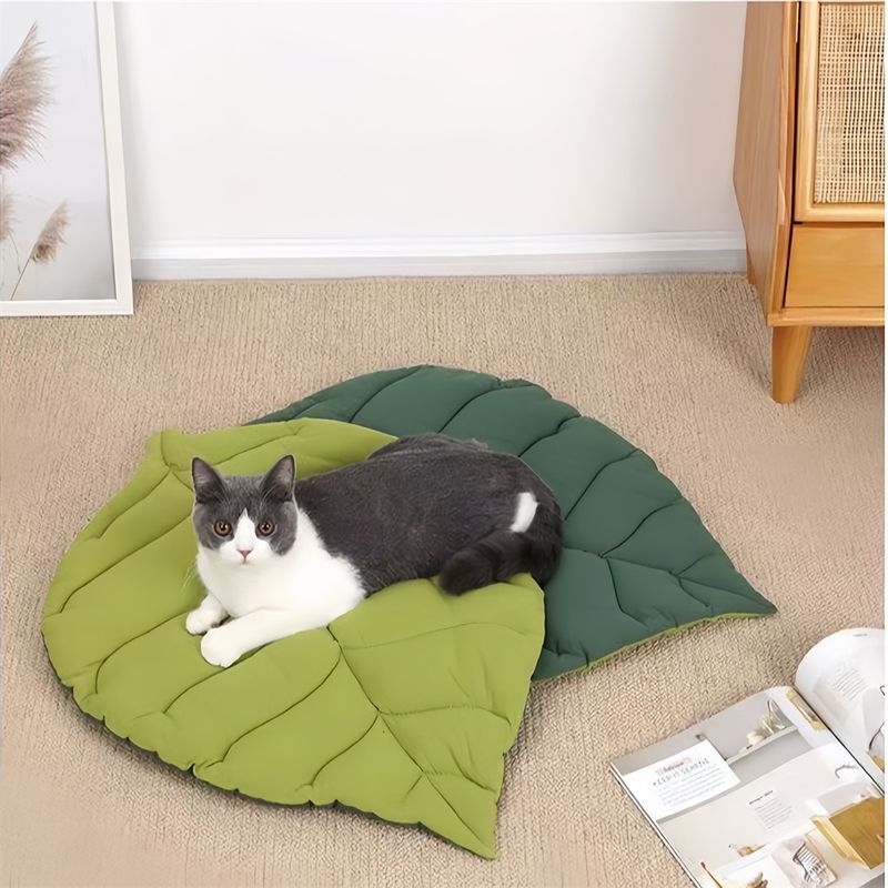 IntiMeg Tapis de lit en forme de feuille pour chien et chat