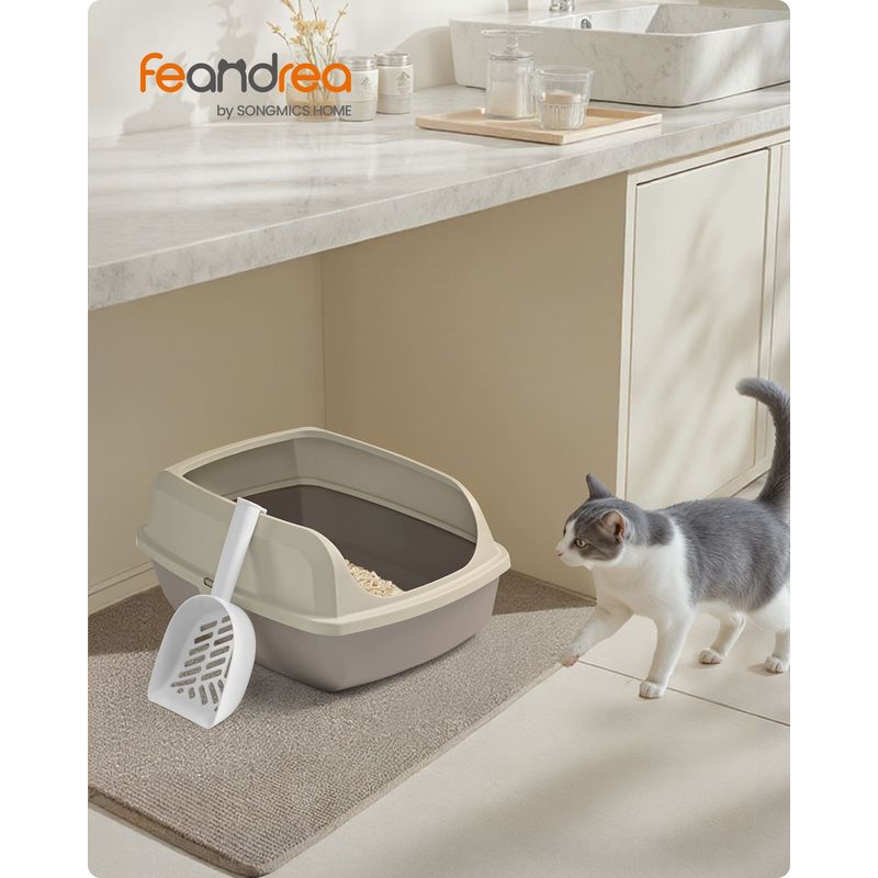 Feandrea Bac à Litière pour Chat, avec Pelle, pour Chatons et Grands Chats