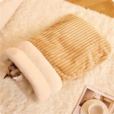 IntiMeg Niche semi - fermée en forme de sac de couchage pour chat