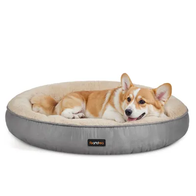 Feandrea Panier pour Chien Rond, Lit Chat Donuts, Diamètre 80 cm