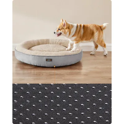Feandrea Panier pour Chien Rond, Lit Chat Donuts, Diamètre 80 cm