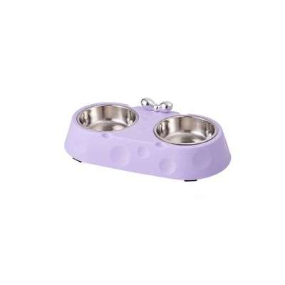 Ensemble de gamelles doubles en acier inoxydable pour chat