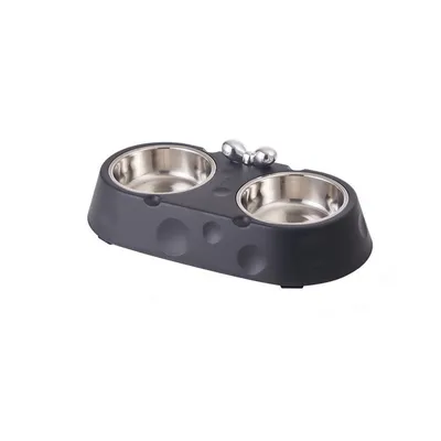 Ensemble de gamelles doubles en acier inoxydable pour chat