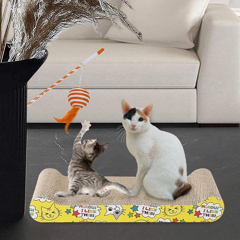 Pawzy Rascador para gatos de cartón corrugado (colores aleatorios)