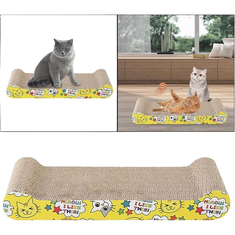 Pawzy Rascador para gatos de cartón corrugado (colores aleatorios)