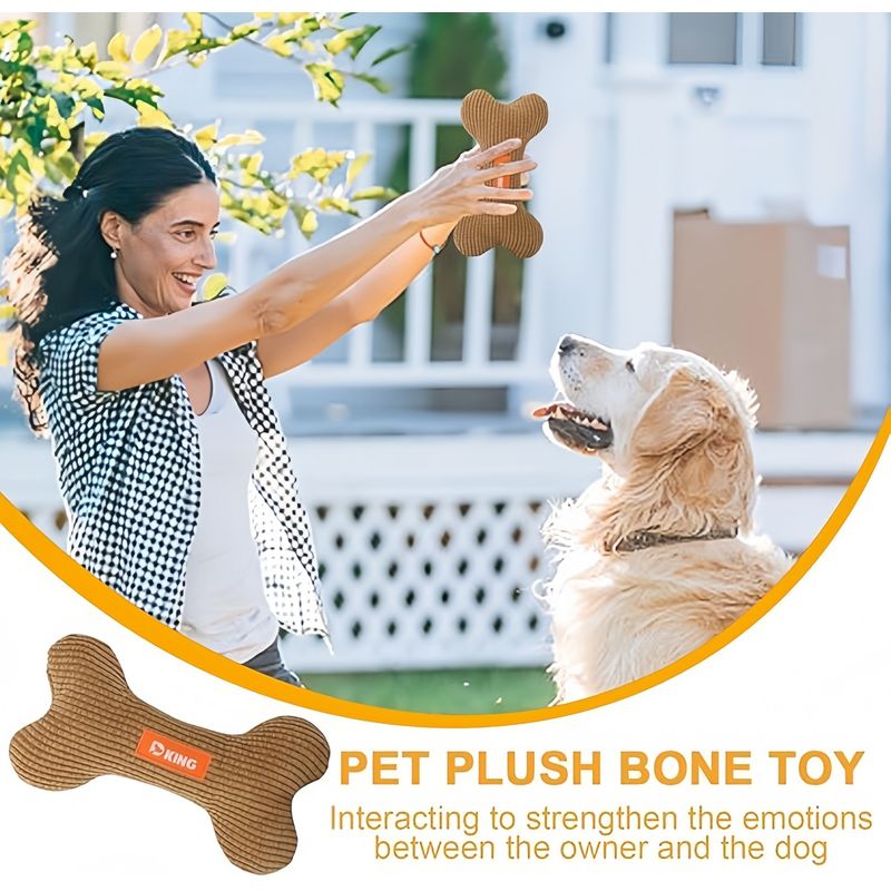 Pawzy Jouet en peluche chien - Os dentition interactif & apaisant