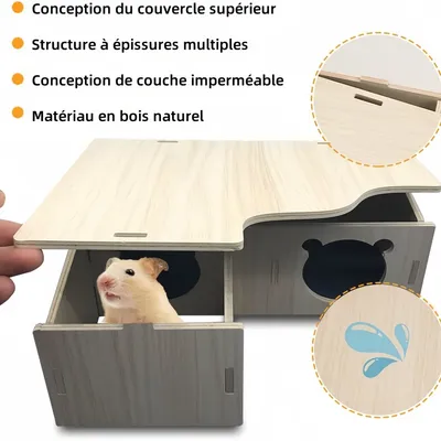 Pawzy Nid en bois pour animaux de compagnie adapté aux petits animaux