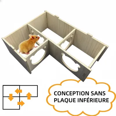 Pawzy Nid en bois pour animaux de compagnie adapté aux petits animaux