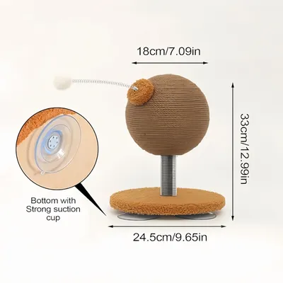 Pawzy Boule griffoir chat - Rotation 360° & jeu interactif