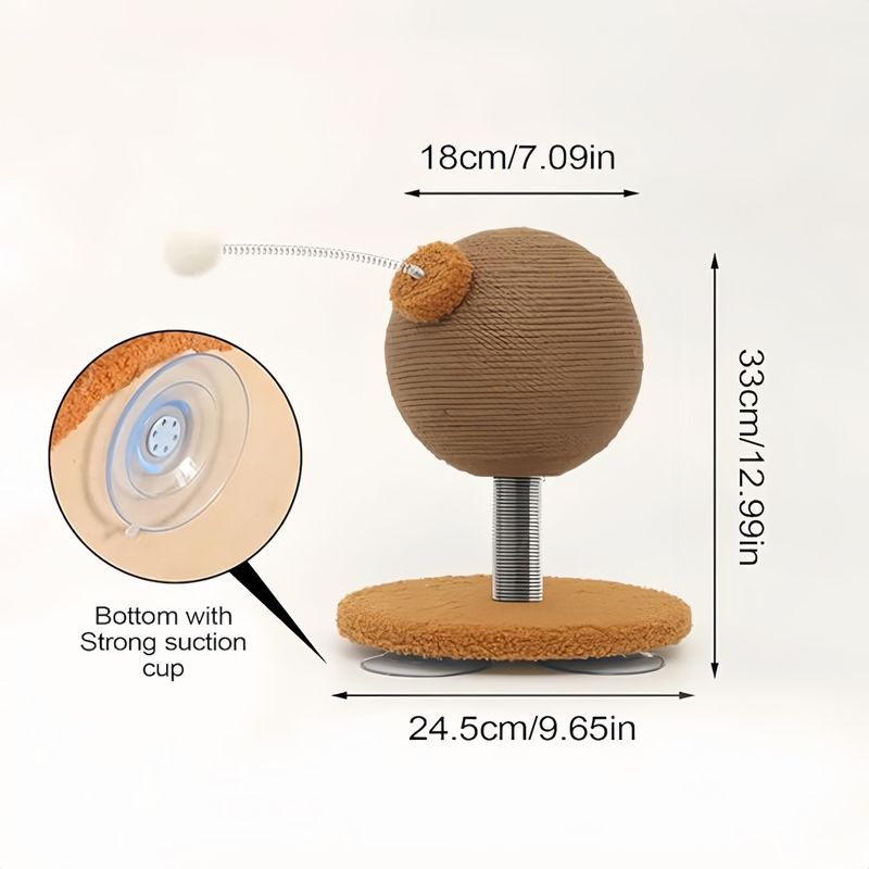 Pawzy Boule griffoir chat - Rotation 360° & jeu interactif