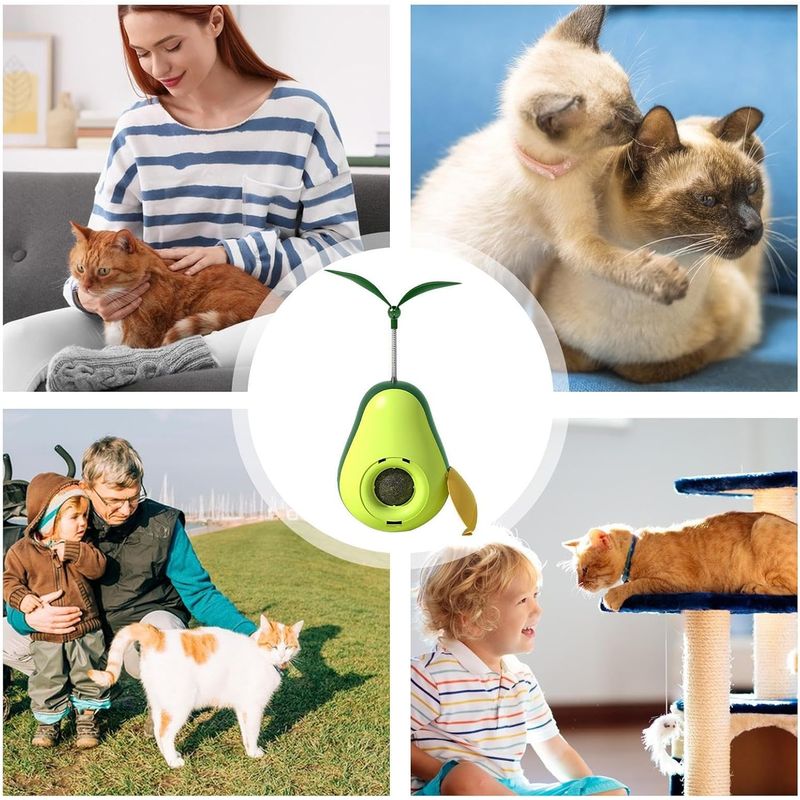 Pawzy Bola de aguacate con hierba gatera - Juguete interactivo para gatos