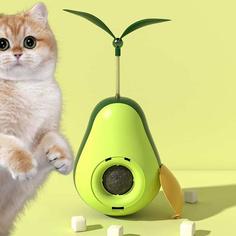 Pawzy Bola de aguacate con hierba gatera - Juguete interactivo para gatos
