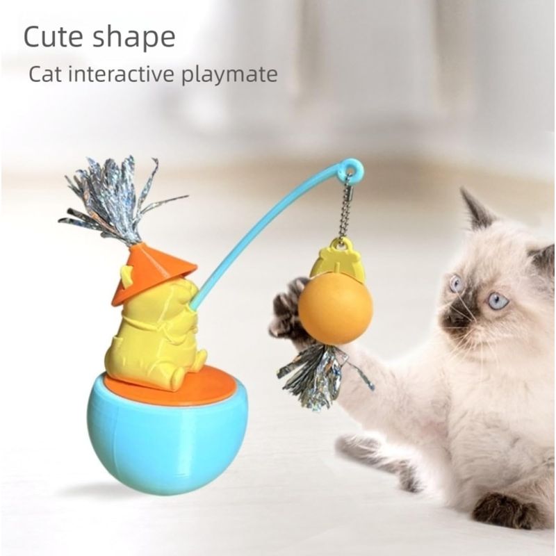 Pawzy Jouet interactif chat - Baguette, gobelet & balle stimulante