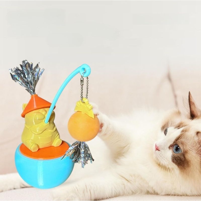 Pawzy Jouet interactif chat - Baguette, gobelet & balle stimulante