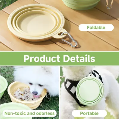 Pawzy Kit de viaje: 2 comederos plegables para perros