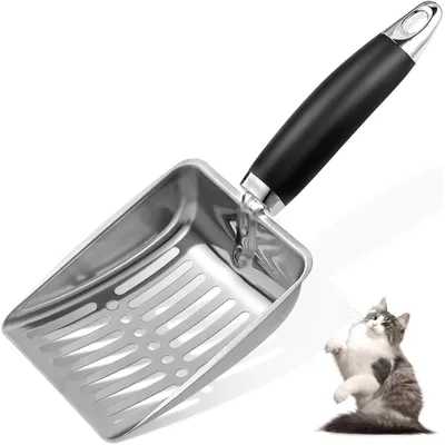 Pawzy Pelle à litière chat - Acier inox robuste & facile à nettoyer