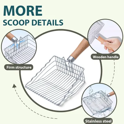 Pawzy Pelle métal premium - Nettoyage facile litière chat