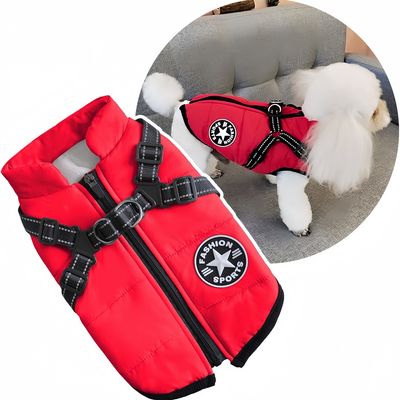 Pawzy Harnais de poitrine assorti à une veste d'hiver pour chien