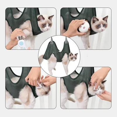 Pawzy Hamac de toilettage pour chats et chiens verte