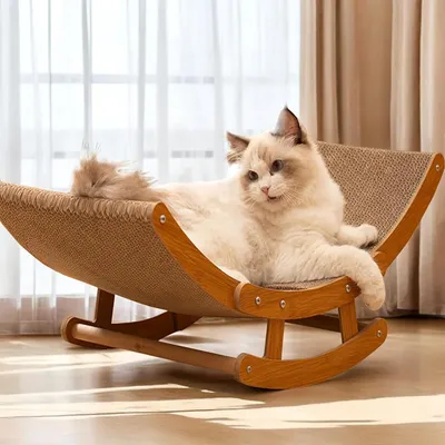 Pawzy Rascador para gatos 2 en 1: cartón resistente y área de juegos