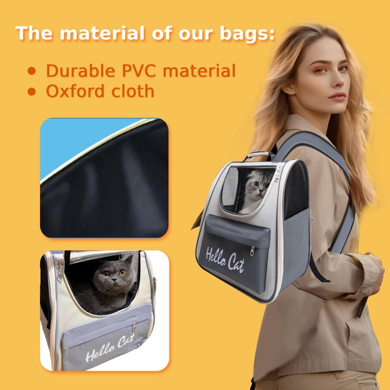 Pawzy Sac à dos transport chat - Fenêtre aérée & extensible