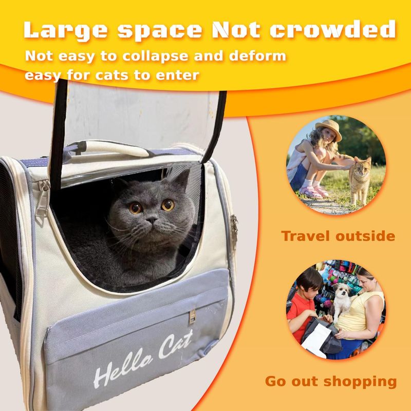 Pawzy Sac à dos transport chat - Fenêtre aérée & extensible
