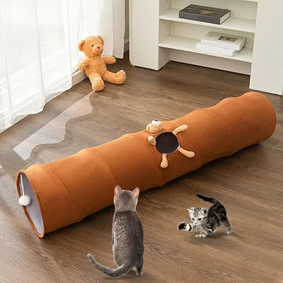 Pawzy Jouet tunnel pour chat - Durable avec trous stimulants