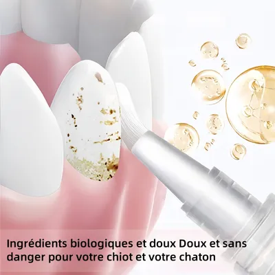 Pawzy Gel dentaire avec brosse pour chiot et chaton