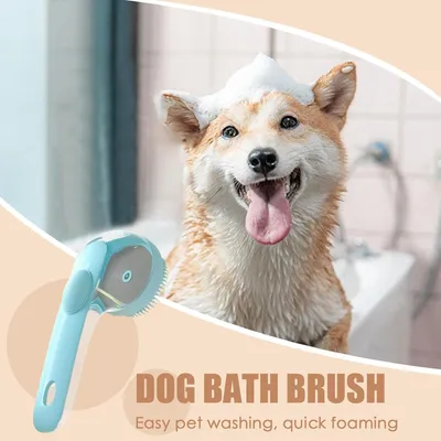 Pawzy Brosse toilettage longue - Pour bain et massage canin