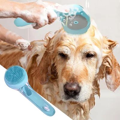 Pawzy Brosse toilettage longue - Pour bain et massage canin