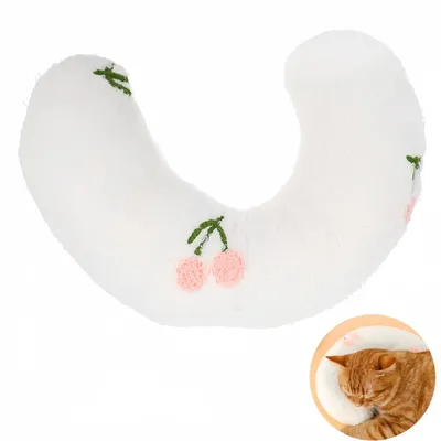 Pawzy Oreiller en U pour animaux Blanc