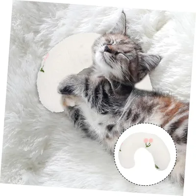 Pawzy Oreiller en U pour animaux Blanc