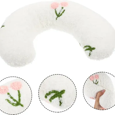 Pawzy Oreiller en U pour animaux Blanc