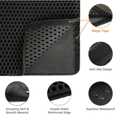 Pawzy Alfombra panal para arenero - EVA impermeable (60x35cm, beige)