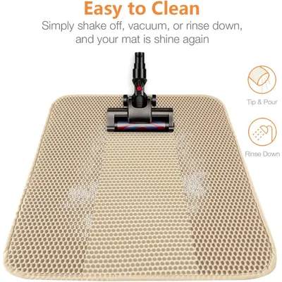 Pawzy Alfombra panal para arenero - EVA impermeable (60x35cm, beige)