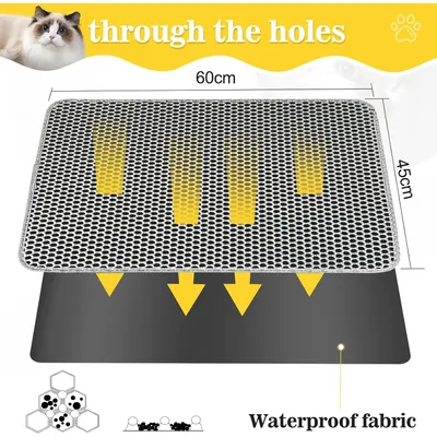 Pawzy Tapis toilette chat - Double épaisseur étanche