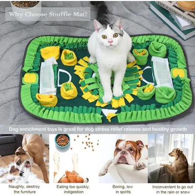PawzyTapis olfactif pour chien 75x50cm - Stimulation naturelle verte