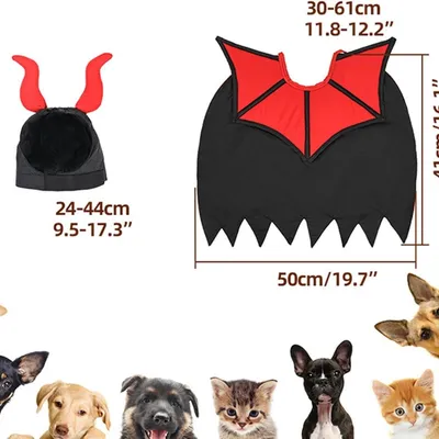 Pawzy Déguisement de vampire Pour chien et chat Pawzy Déguisement de vampire Pour chien et chat