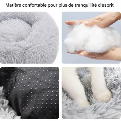 Coco Pup Panier pour Chat et Chien Rond Gris