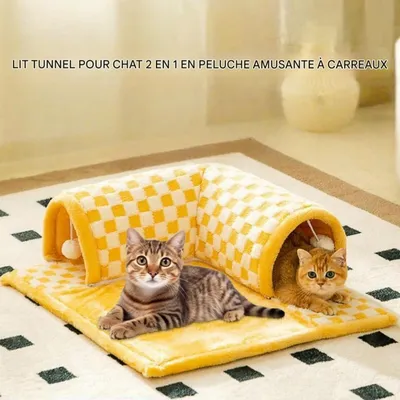 Coco Pup  Tunnel nid de chat Amovible Jaune 48*48cm